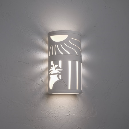 Asavva 13in. High Ceramic Outdoor Wall Light, Paintable White Bisque